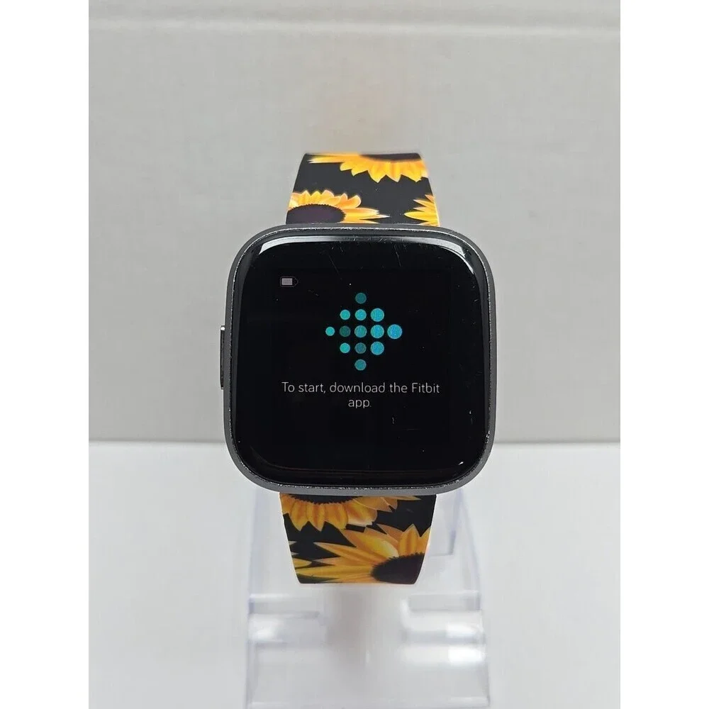 Fitbit Versa 2 Smartwatch Silver Sunflower 40mm Alexa WR50M Always On Display